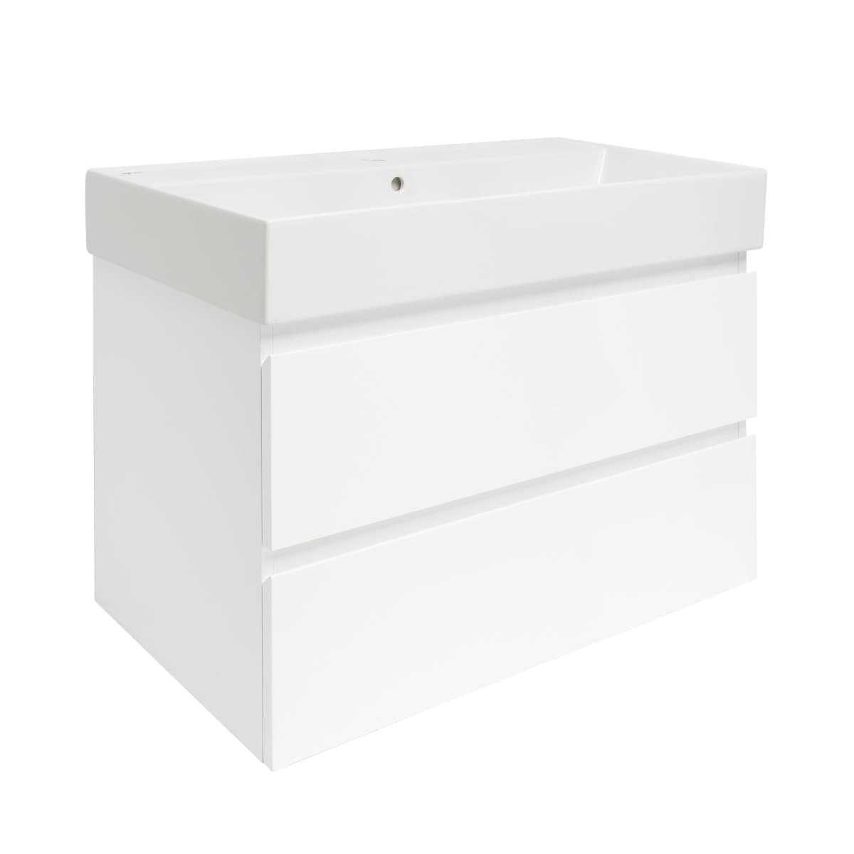 Koupelnová skříňka s krycí deskou SAT B-Way 79x50x45 cm bílá mat BWAY280WU2BI SAT