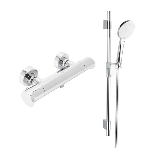 Sprchová baterie SAT Dark se sprchovým setem 150 mm chrom SATBSDA268CRSET1 SAT