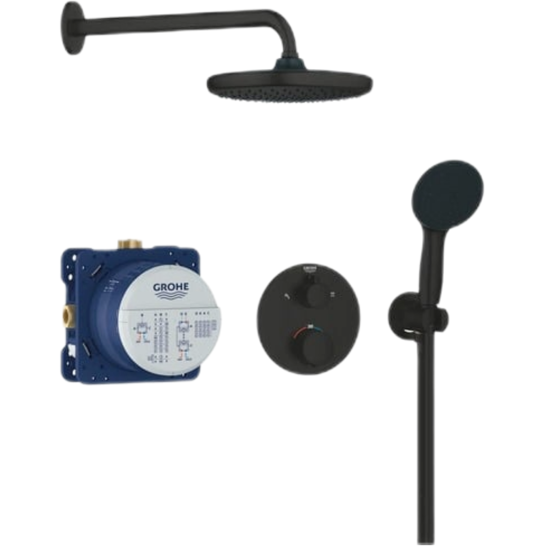 Grohe Precision Thermostat sprchový systém včetně podomítkového tělesa černá matná 348832430 G348832430 Grohe