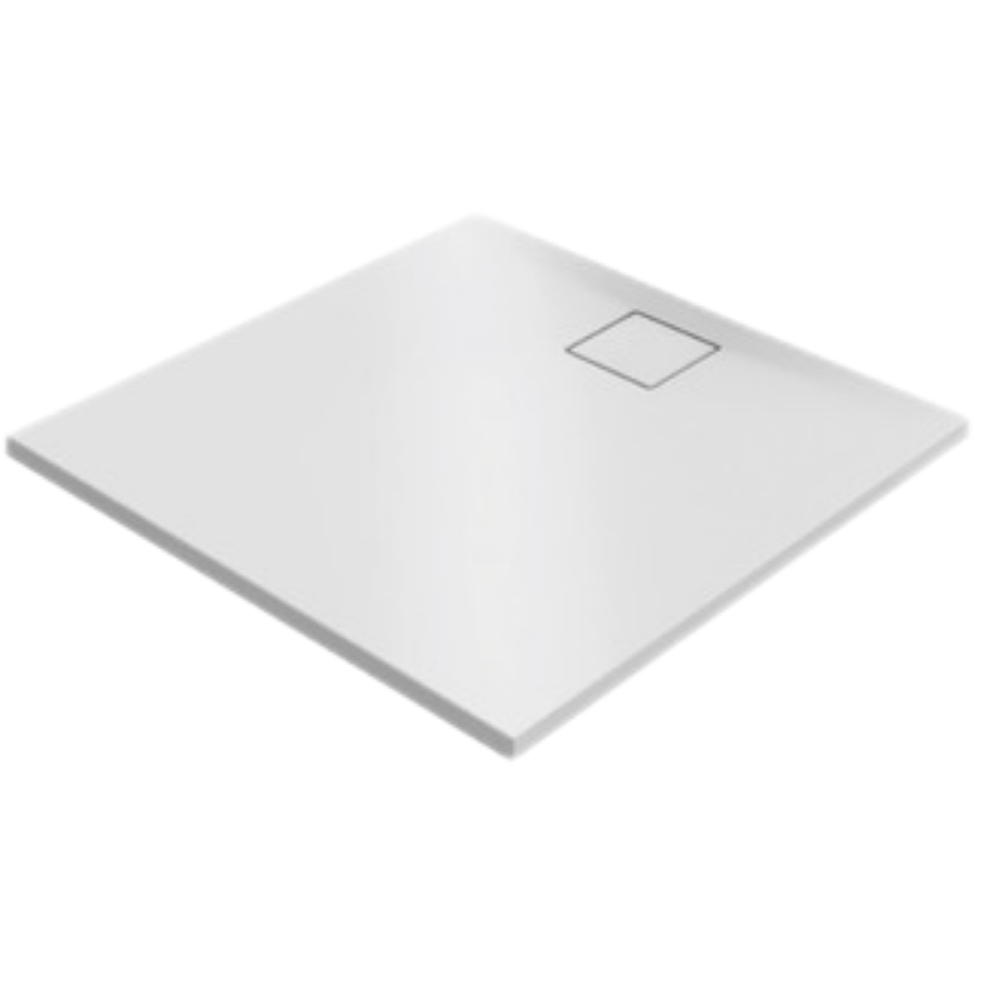 Hüppe EasyFlat sprchová vanička čtvercová 100x100 cm litý mramor bílá matná EF0102.083 Hüppe