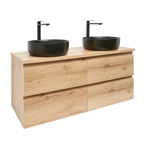 Koupelnová skříňka s umyvadlem SAT B-Way 119x50x45 cm dub mat BWAY2120OAKDU2BB SAT