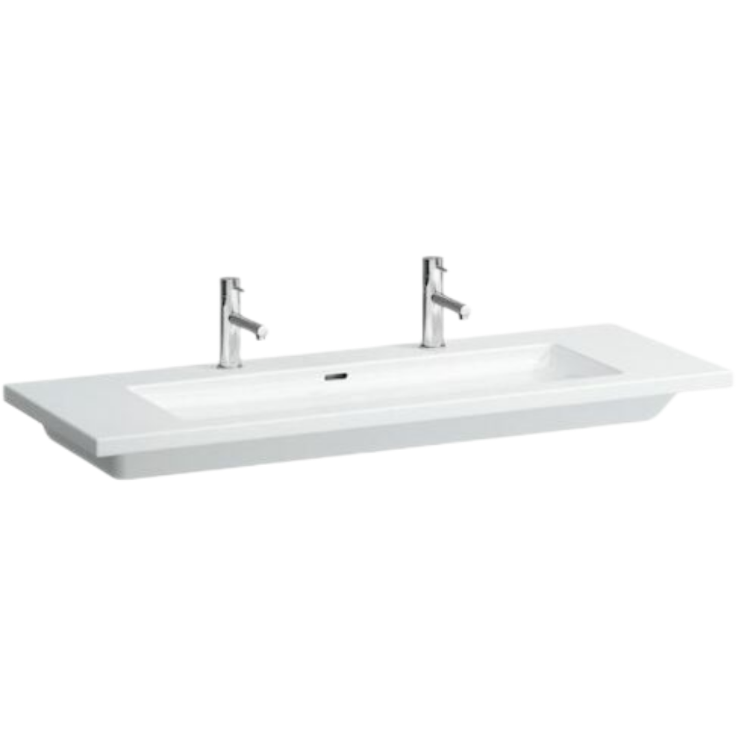 Laufen Living Square nábytkové umyvadlo 130x48 cm dva otvory pro baterii H8164360001071 Laufen