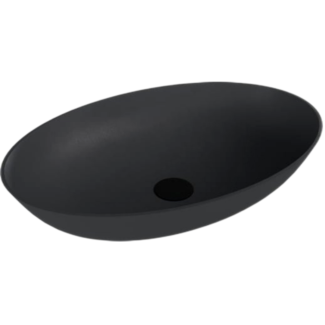 Polysan Banera umyvadlo na desku 60x40 cm antracit mat bez přepadu 14397.51 Polysan