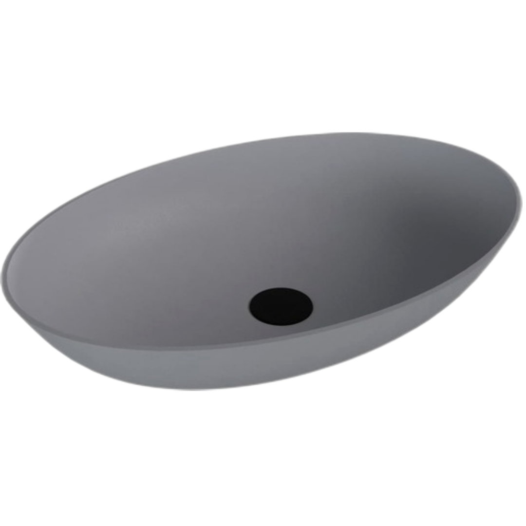 Polysan Banera umyvadlo na desku 60x40 cm šedá matná bez přepadu 14397.31 Polysan