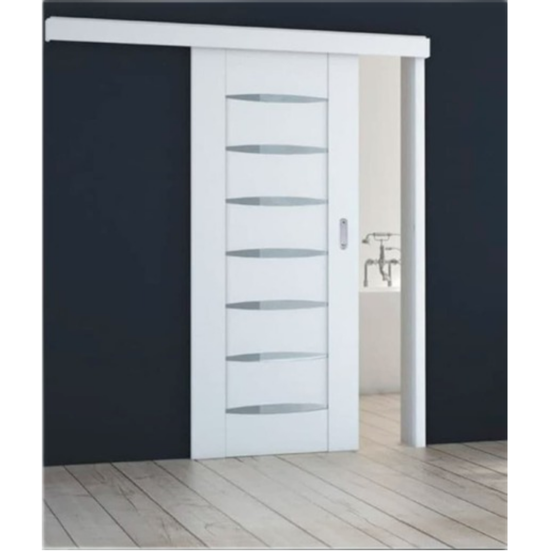 Posuvný systém na tunel Naturel pro dvoukřídlé dveře 70+70 cm bílý matný POSUVNTBM140 Naturel