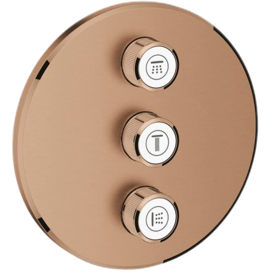 Sprchová a vanová baterie GROHE Grohtherm SmartControl bez podomítkového tělesa Brushed Warm Sunset 29122DL0 Grohe