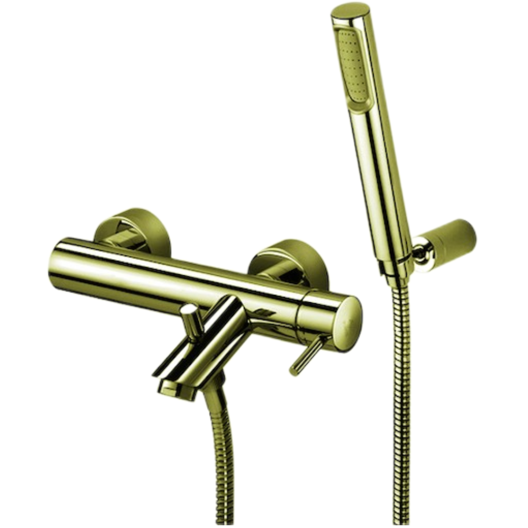 Vanová baterie Paffoni Light se sprchovým setem 150 mm bílé zlato LIG023WG Paffoni