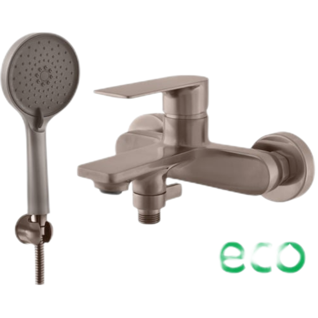 Vanová baterie RAV SLEZÁK Nil se sprchovým setem 150 mm kartáčovaná metal grey NL154.5/1MGK RAV SLEZÁK