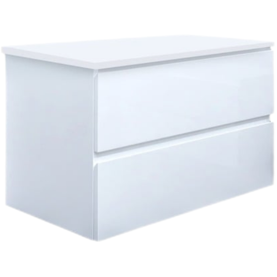 Koupelnová skříňka s krycí deskou SAT B-Way 79x50x45 cm bílá lesk BWAY280WDESK SAT