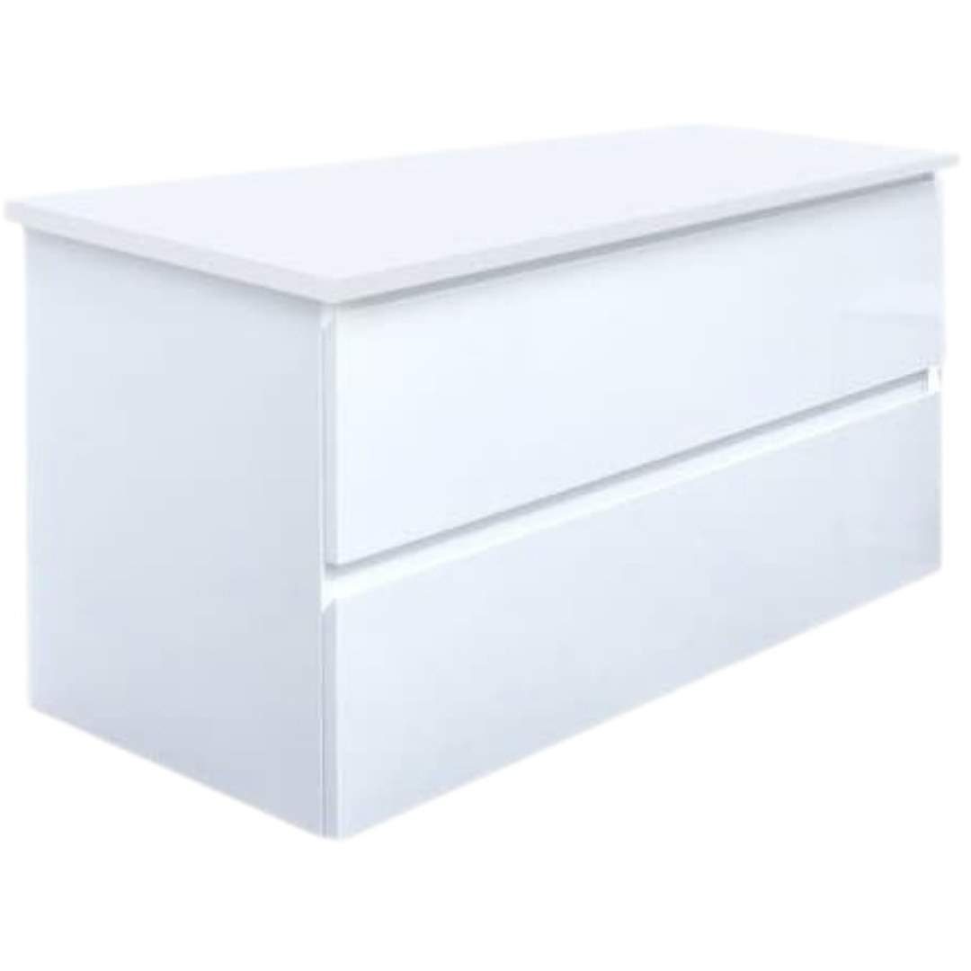 Koupelnová skříňka s krycí deskou SAT B-Way 99x50x45 cm bílá lesk BWAY2100WDESK SAT