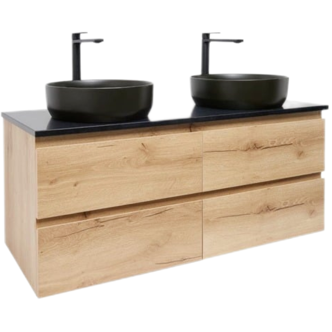 Koupelnová skříňka s žulovou deskou a umyvadlem SAT B-Way 119x50x45 cm dub mat BWAY2120OAKZUBB SAT
