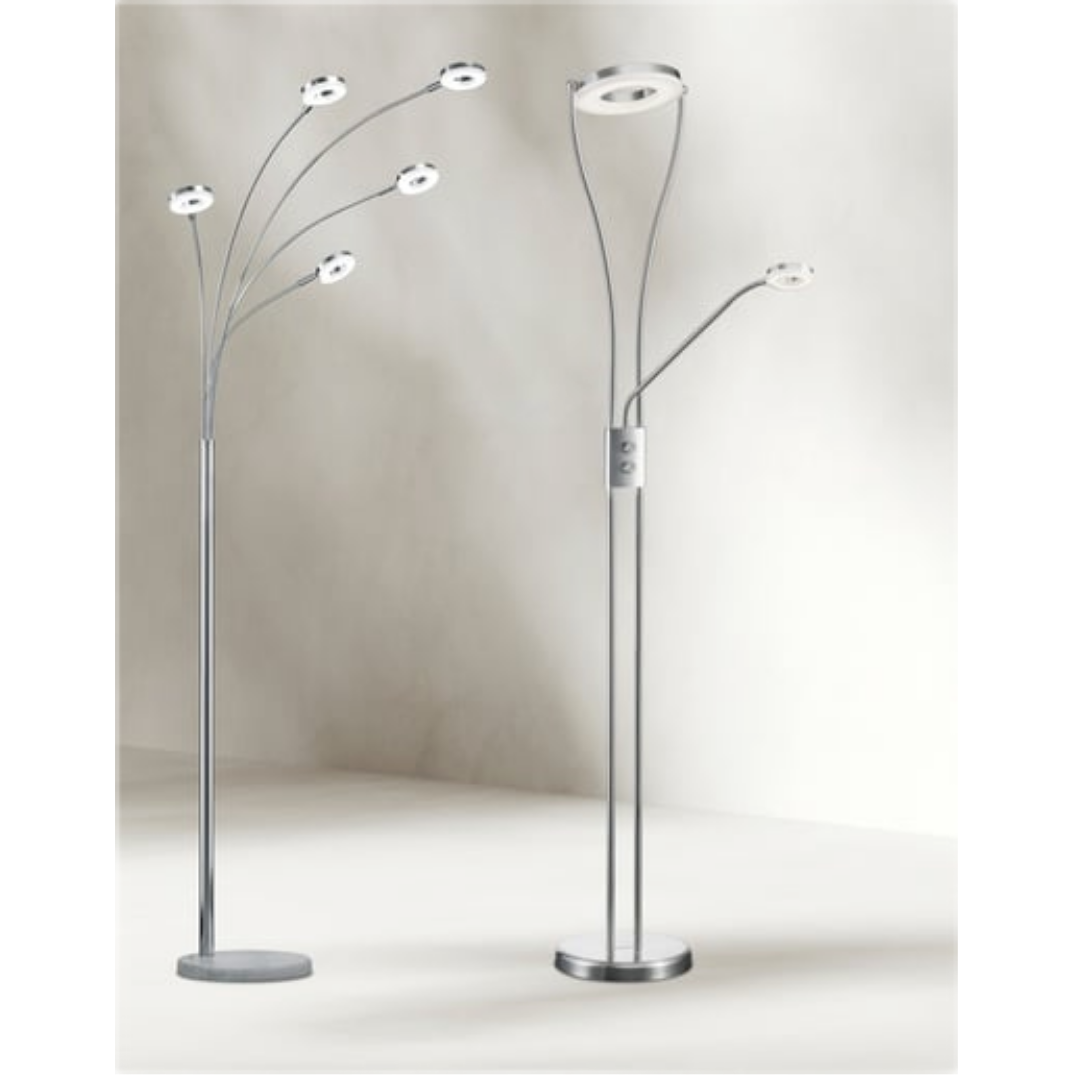 Reality Rennes led stojací lampa chrom r42415106 RER42415106 Reality