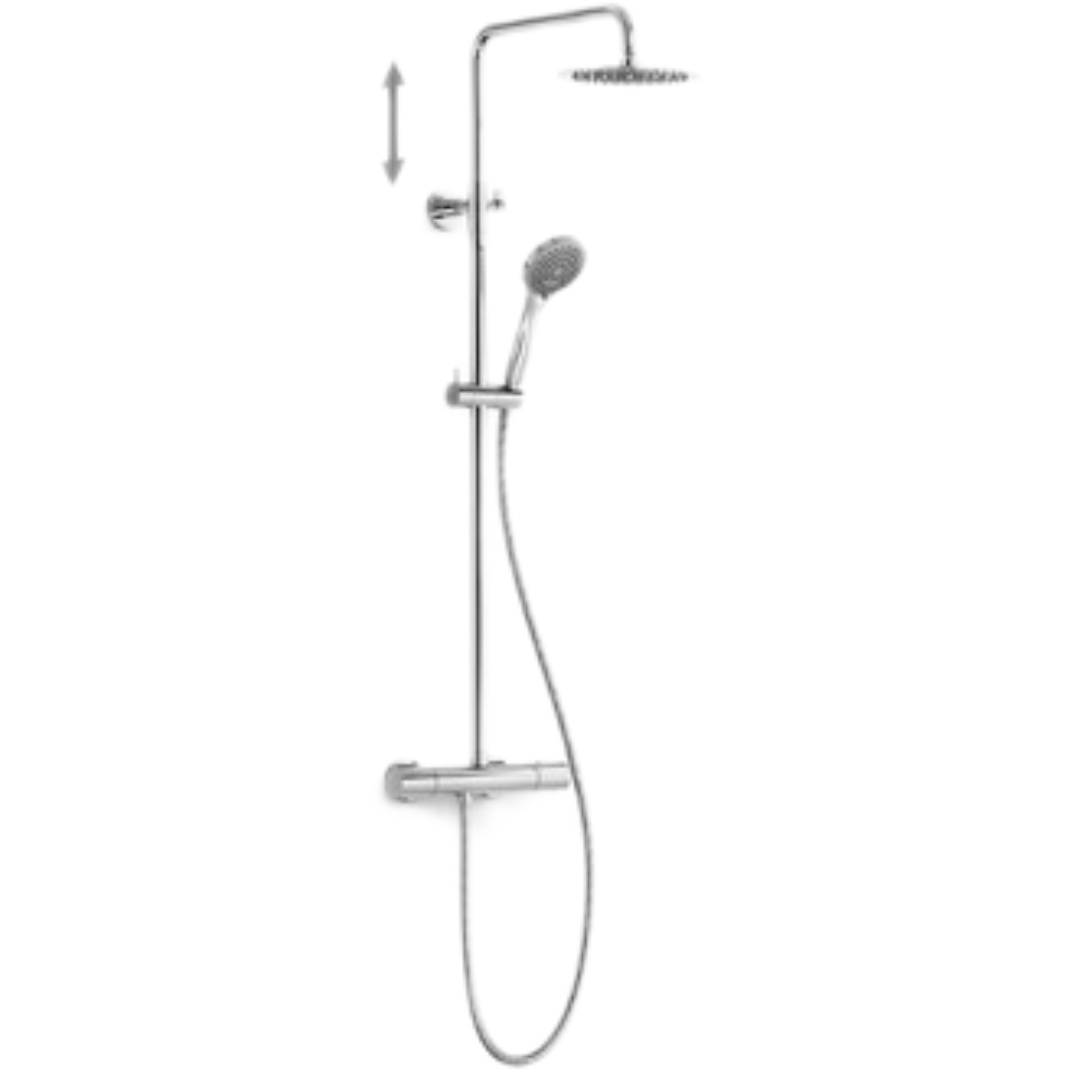 TRES Over-Wall sprchový systém s termostatickou baterií chrom 19 038 710 TRES