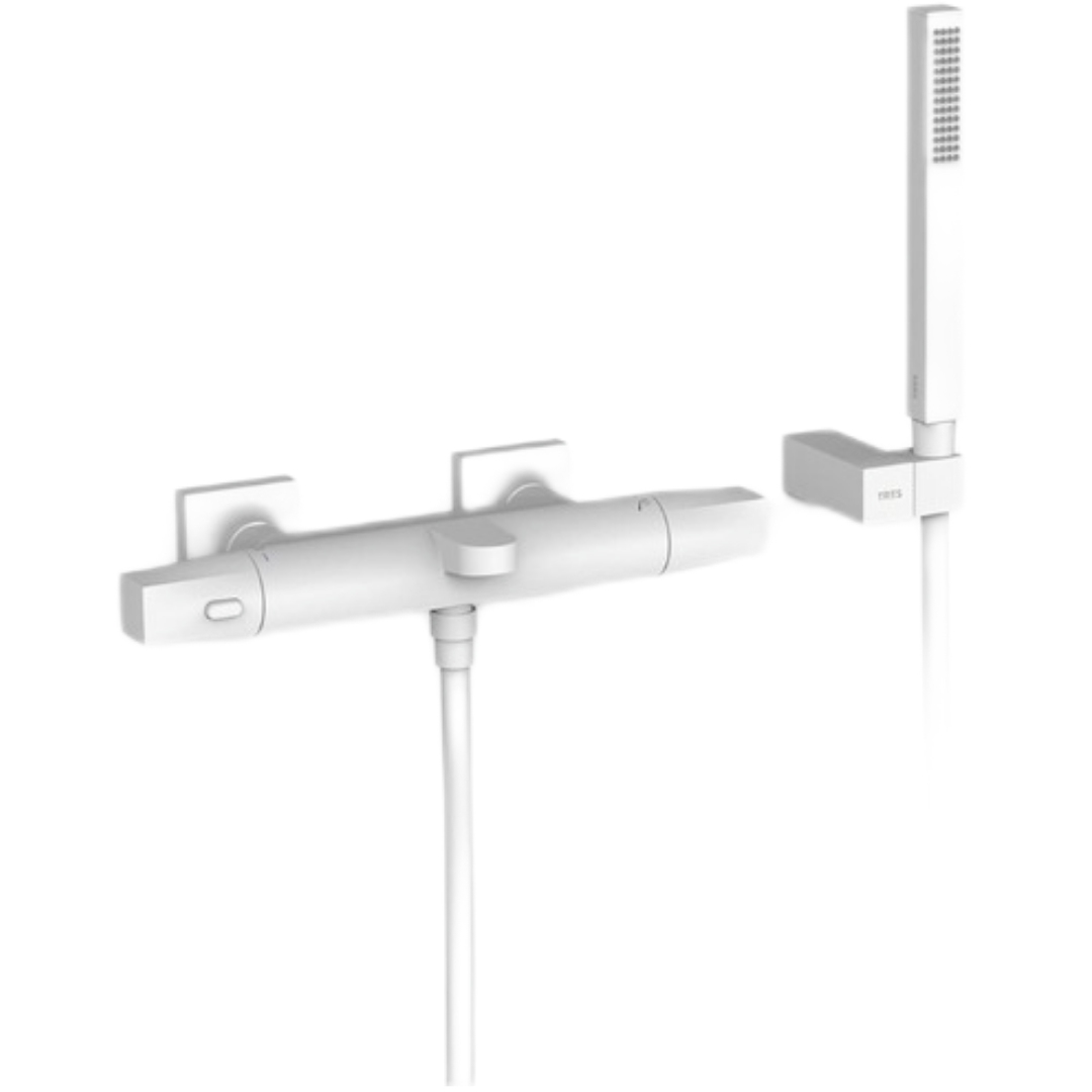 Vanová baterie TRES Over-Wall s vanovým setem 150 mm bílá mat 19017459BM TRES