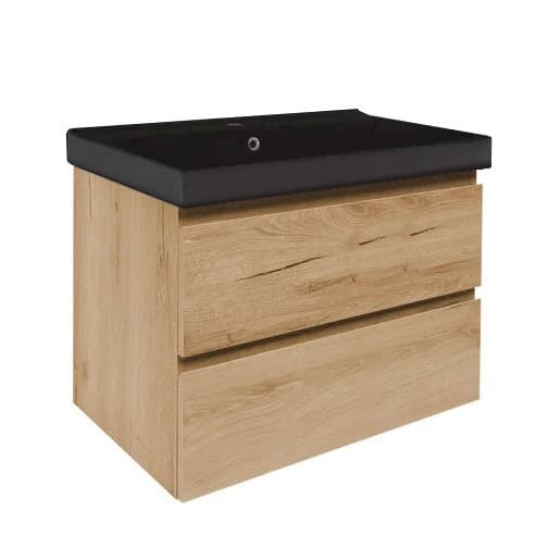 Koupelnová skříňka s umyvadlem SAT B-Way 79x50x45 cm dub mat BWAY280OAKU1B SAT