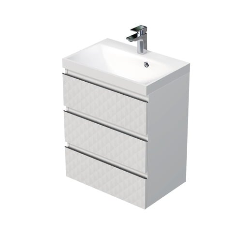 Koupelnová skříňka s umyvadlem SAT Cube Way 60x71x40 cm bílá mat CUBE3D603ZB SAT