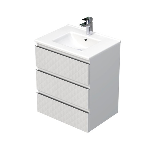 Koupelnová skříňka s umyvadlem SAT Cube Way 60x71x46 cm bílá mat CUBE3D603ZBMOD SAT