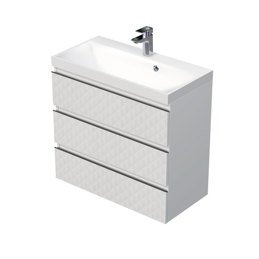 Koupelnová skříňka s umyvadlem SAT Cube Way 80x71x40 cm bílá mat CUBE3D803ZB SAT