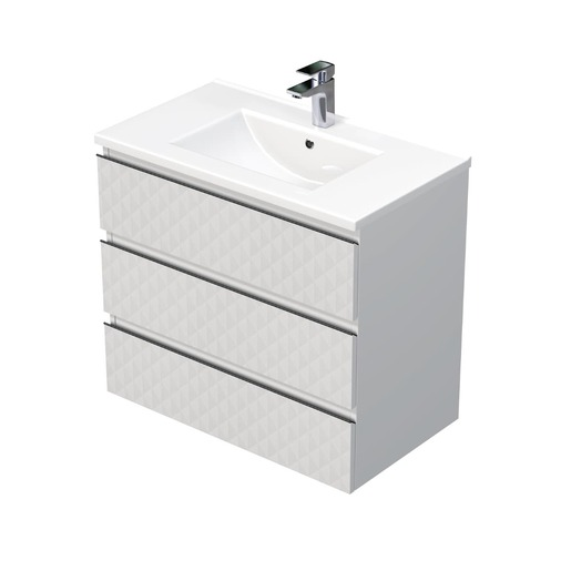 Koupelnová skříňka s umyvadlem SAT Cube Way 80x71x46 cm bílá mat CUBE3D803ZBMOD SAT