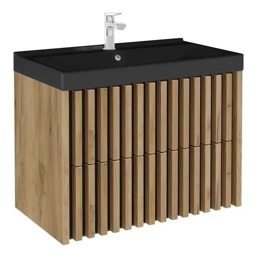 Koupelnová skříňka s umyvadlem SAT Delano 80x46 cm dub mat DELANO80ZDCUMB SAT