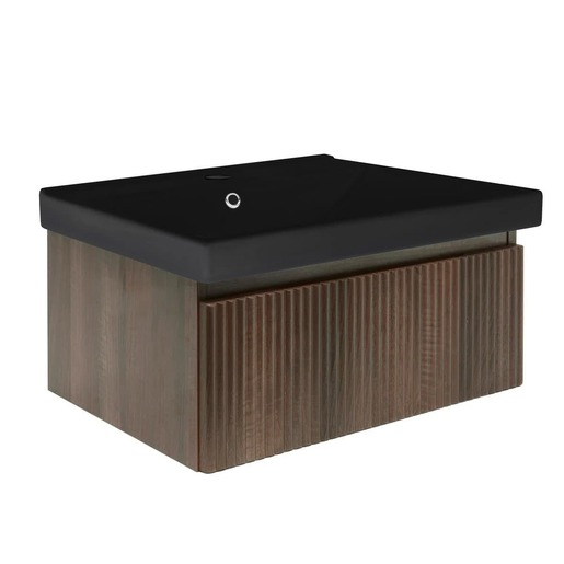 Koupelnová skříňka s umyvadlem SAT Evolution 78x30x45 cm ořech mat SATEVO80NAU1MB SAT