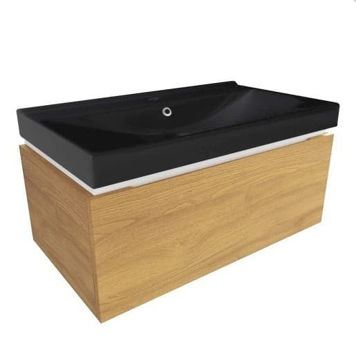 Koupelnová skříňka s umyvadlem SAT Feel 80x30x46 cm dub medový mat SATFEEL80DMU1MB SAT