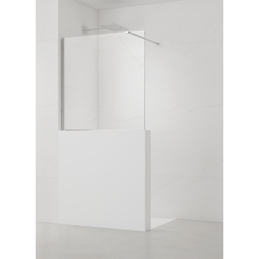Sprchová zástěna SAT Walk-in 100x100 cm na sníženou příčku chrom SATBWIS100PR SAT