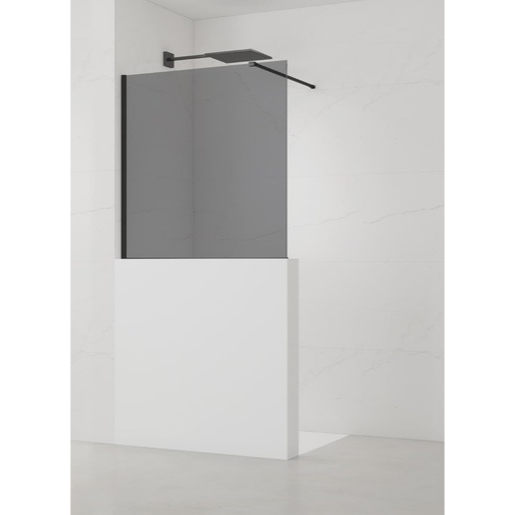 Sprchová zástěna SAT Walk-in 110x100 cm na sníženou příčku černá SATBWIS110KSPRC SAT
