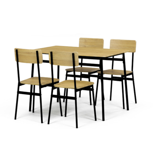 Jídelní set se 4 židlemi Autronic 110x76 cm hnědý MDF AUT-O2155 OAK Autronic