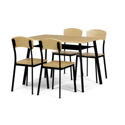 Jídelní set se 4 židlemi Autronic 110x76 cm hnědý MDF AUT-O2222 OAK Autronic