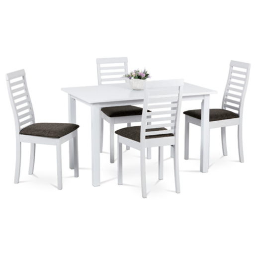 Jídelní set se 4 židlemi Autronic 120x75 cm bílý Masiv AUT-4000 WT Autronic