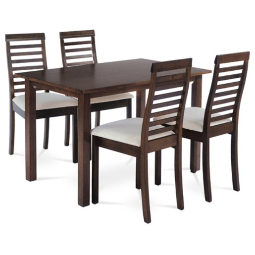 Jídelní set se 4 židlemi Autronic 120x75 cm hnědý Masiv AUT-4000 WAL Autronic