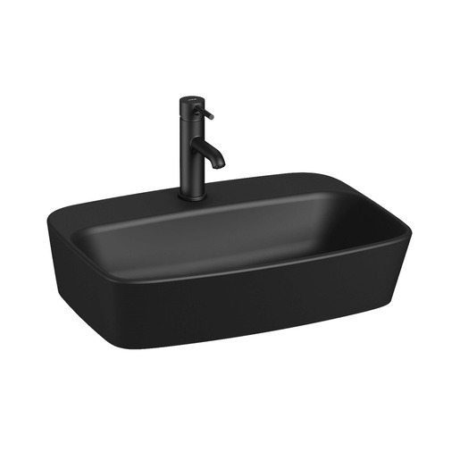 Jika Lyra Plus umyvadlo na desku 55x40 cm černá mat bez otvoru pro baterii