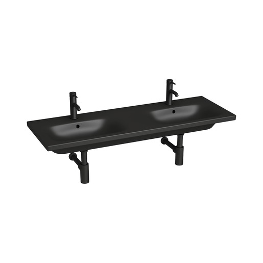 Jika MIo-N dvojumyvadlo 130x45 cm černá mat dva otvory pro baterii H8147147161041 Jika
