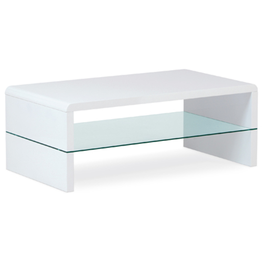 Konferenční stolek Autronic 110x40 cm bílý MDF lesk AHG-402 WT Autronic