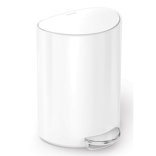 Pedálový odpadkový koš Simplehuman 6 l bílá ocel SHCW2108 Simplehuman