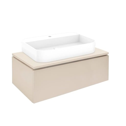 Koupelnová skříňka s umyvadlem a krycí deskou SAT Feel 100x30x46 cm béžová mat SATFEEL100BEDU SAT