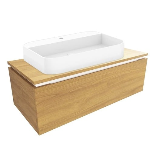 Koupelnová skříňka s umyvadlem a krycí deskou SAT Feel 100x30x46 cm dub medový mat SATFEEL100DMDU SAT