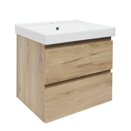 Koupelnová skříňka 2 zásuvková s umyvadlem SAT B-Way 59x50x45 cm dub mat BWAY260OAKU1 SAT