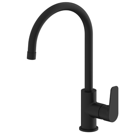 Dřezová baterie SAT Project s otočným ramínkem černá matná SATBSPRO280C SAT