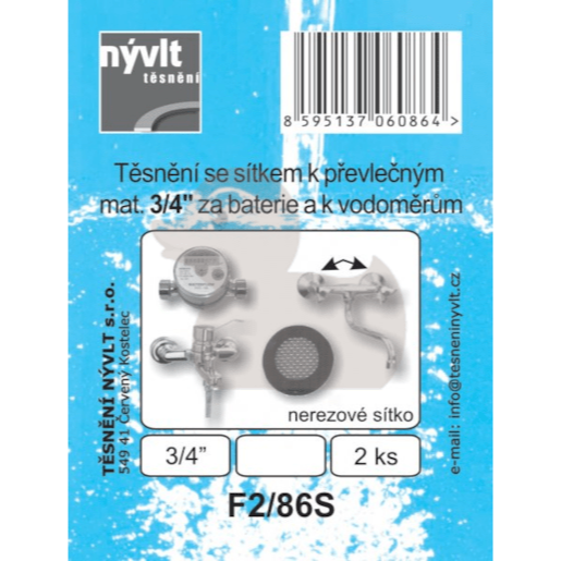 F2/86S 3/4 těs.se sítkem /sada 2ks/ F286S Multi