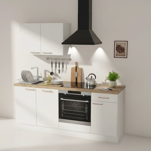 Kuchyňská linka Naturel 195x60x91 cm písek mat levá Naturel