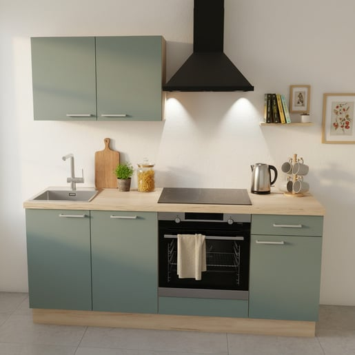 Kuchyňská linka Naturel 195x60x91 cm zelená levá Naturel