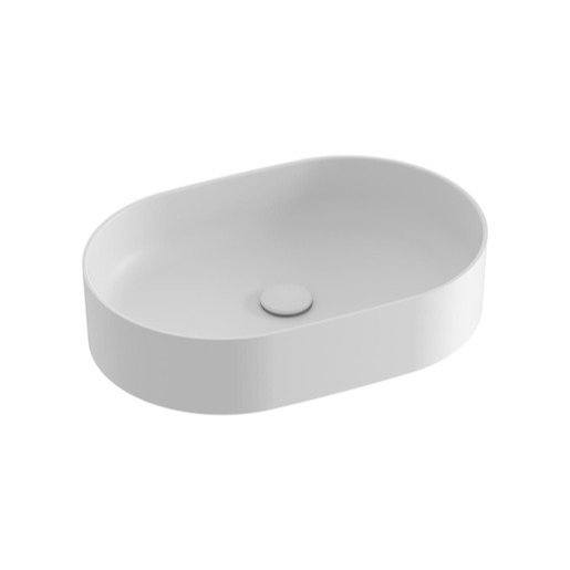 Ravak Ceramic Slim umyvadlo na desku 55x37 cm bílá matná mat bez přepadu XJX0E155000 Ravak