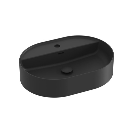 Ravak Ceramic Slim umyvadlo na desku 55x40 cm černá mat otvor pro baterii uprostřed XJX0D155002 Ravak