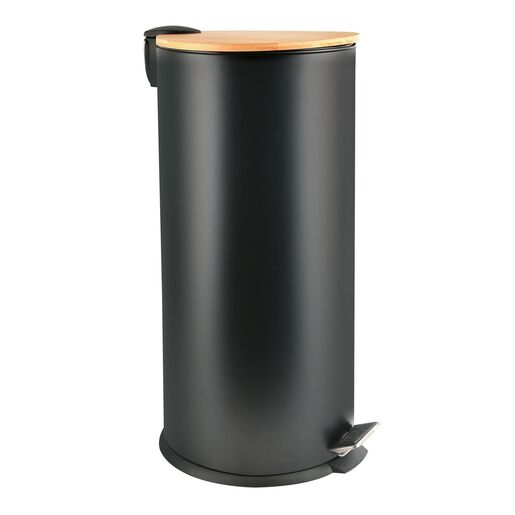 Spirella Spirella pedálový odpadkový koš adonis matná černá ocel bambusové víko 30 l 10.21091 Spirella
