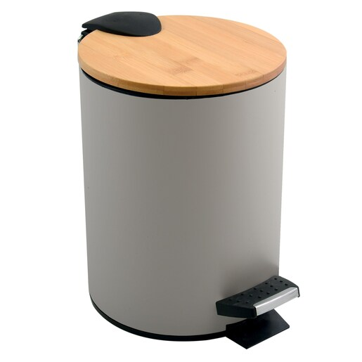 Spirella Spirella pedálový odpadkový koš adonis šedohnědá ocel bambusové víko 3 l 10.00005 Spirella