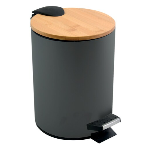 Spirella Spirella pedálový odpadkový koš adonis tmavě šedá ocel bambusové víko 3 l 10.00003 Spirella