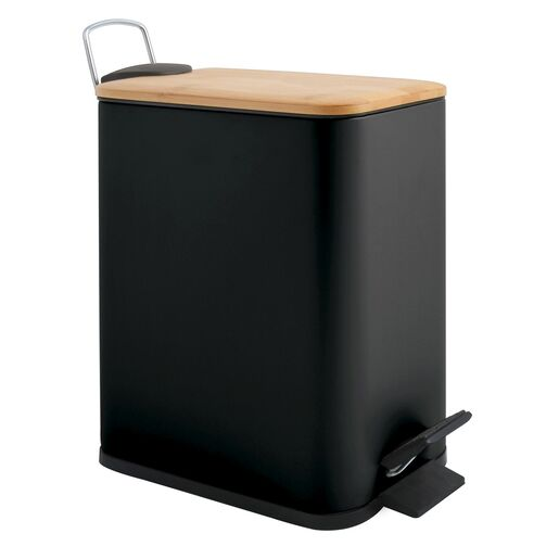Spirella Spirella pedálový odpadkový koš erik matná černá ocel bambusové víko 5 l 10.22585 Spirella